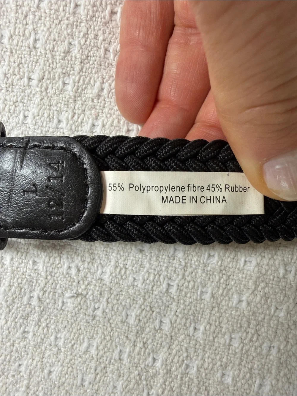Monterey black stretchy woven belt size large 12/14